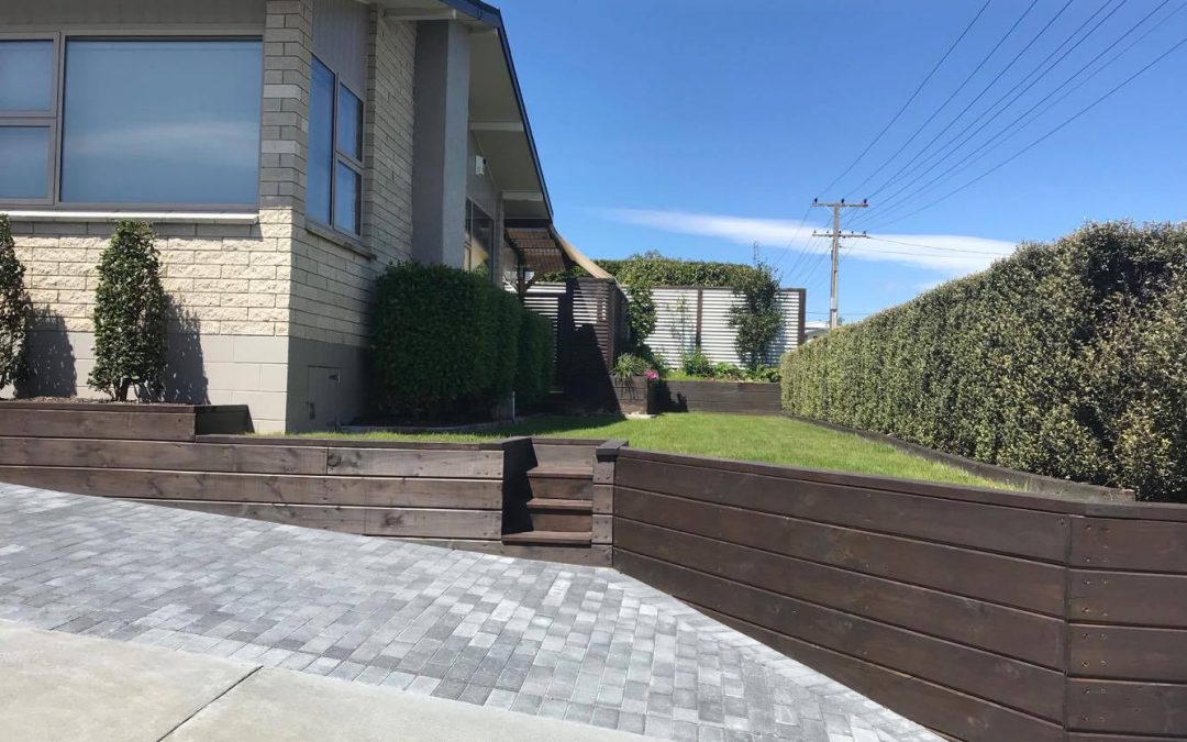 Small Retaining Wall and Paving