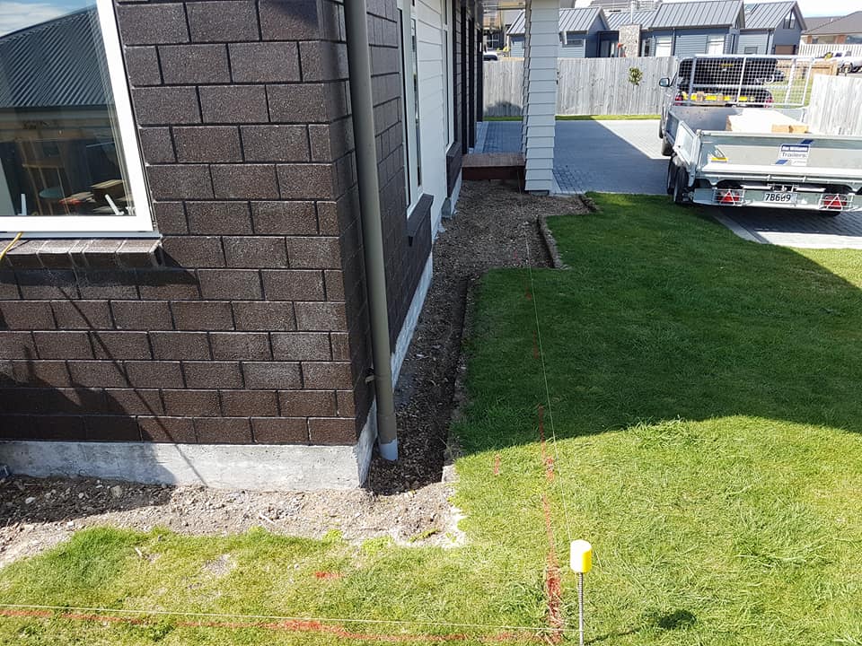 Lines in place for new garden and edging.